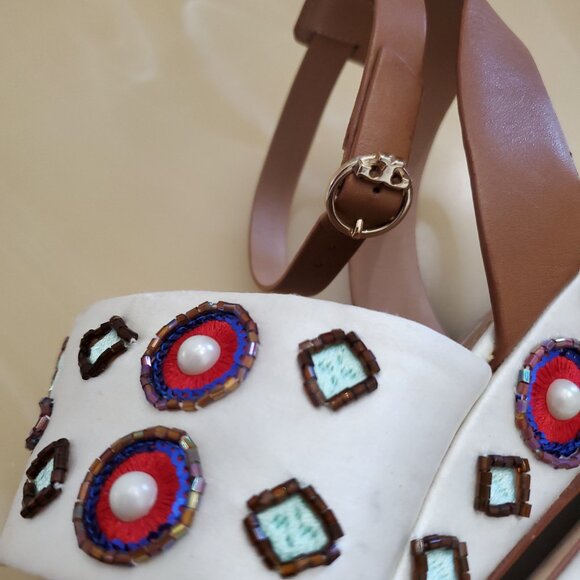 Tory Burch Estella Embellished Sandal Size 10 - Picture 8 of 16